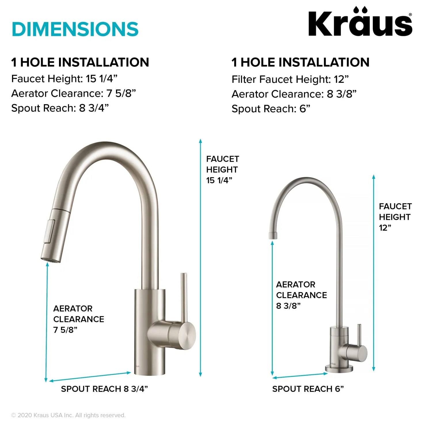KRAUS Oletto Pull-Down Kitchen Faucet & Purita Water Filter Faucet in Spot Free Stainless Steel