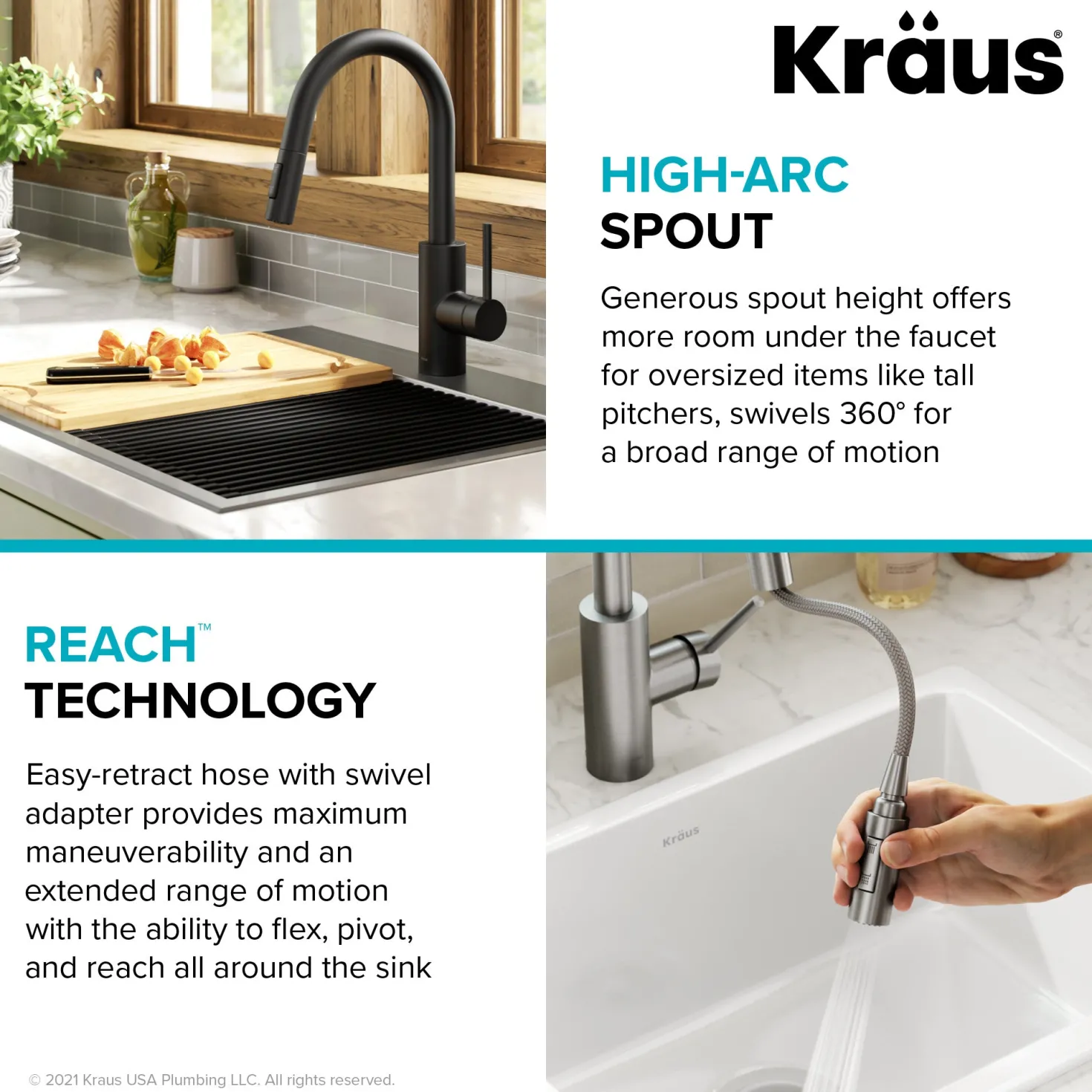 KRAUS Oletto Pull-Down Single Handle Kitchen Faucet in Matte Black
