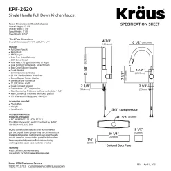KRAUS Oletto Pull-Down Single Handle Kitchen Faucet in Spot Free Antique Champagne Bronze