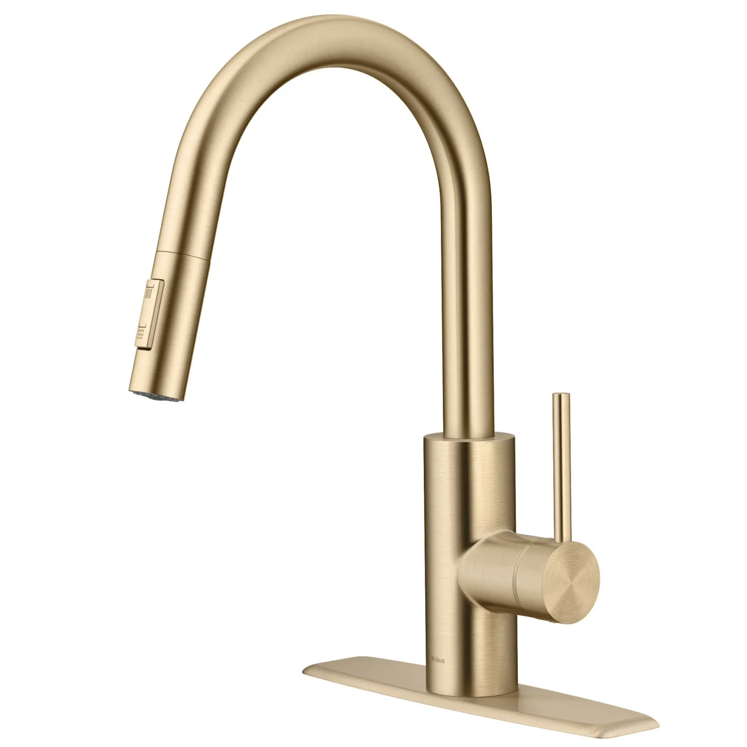 KRAUS Oletto Pull-Down Single Handle Kitchen Faucet in Spot Free Antique Champagne Bronze