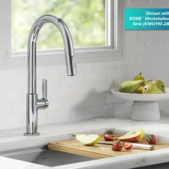 KRAUS Oletto Single Handle Chrome Pull-Down Kitchen Faucet