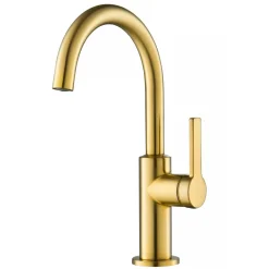 KRAUS Oletto Single Handle Kitchen Bar Faucet in Brushed Brass