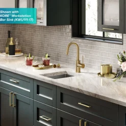 KRAUS Oletto Single Handle Kitchen Bar Faucet in Spot Free Antique Champagne Bronze