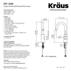 KRAUS Oletto Single Handle Kitchen Bar Faucet in Spot Free Antique Champagne Bronze