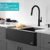 KRAUS Oletto Single Handle Pull-Down Kitchen Faucet in Matte Black