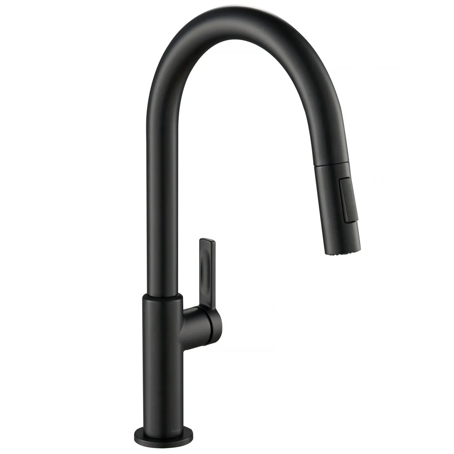KRAUS Oletto Single Handle Pull-Down Kitchen Faucet in Matte Black