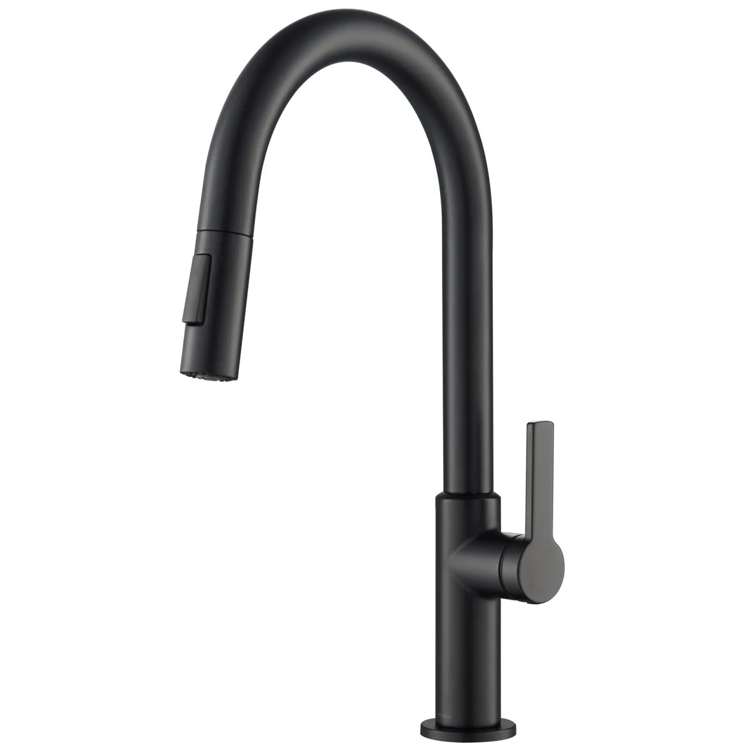 KRAUS Oletto Single Handle Pull-Down Kitchen Faucet in Matte Black