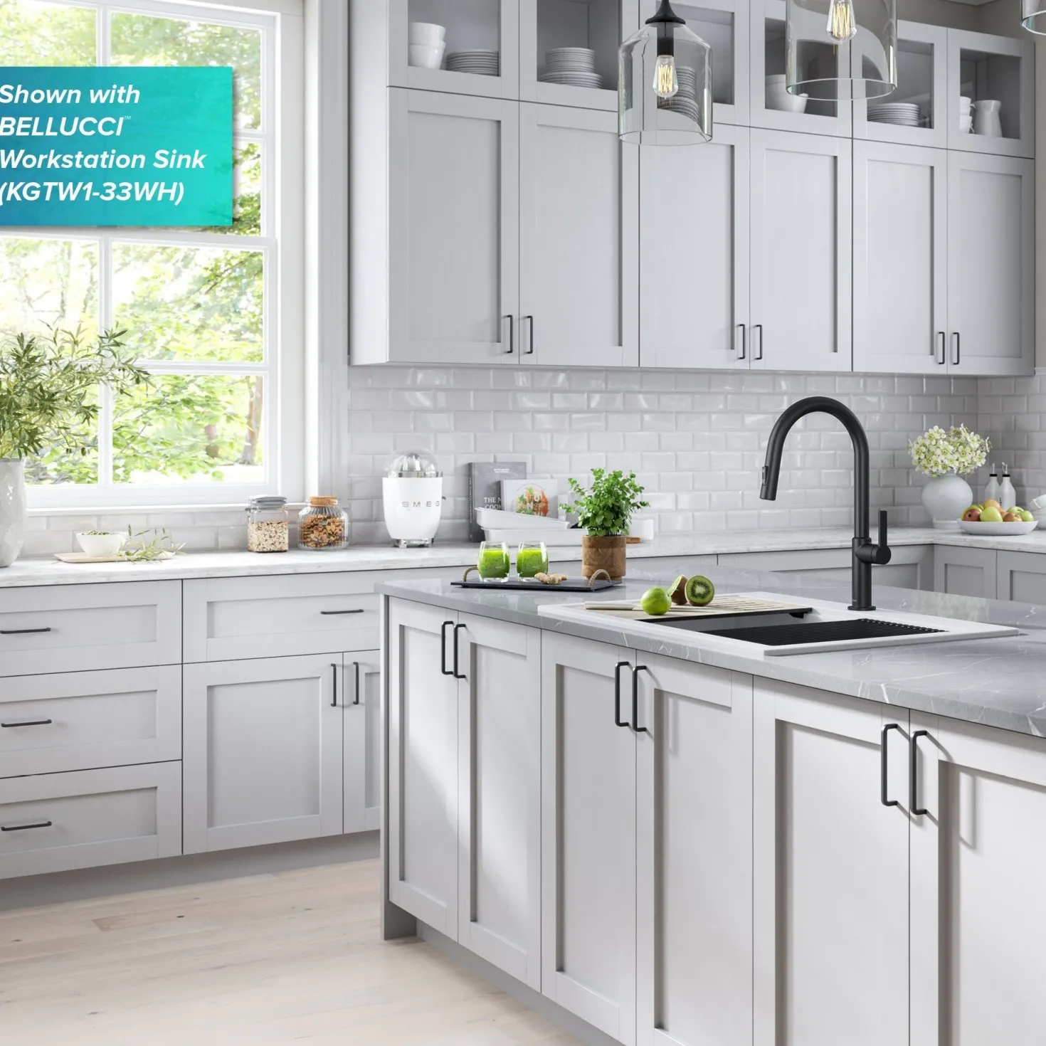 KRAUS Oletto Single Handle Pull-Down Kitchen Faucet in Matte Black