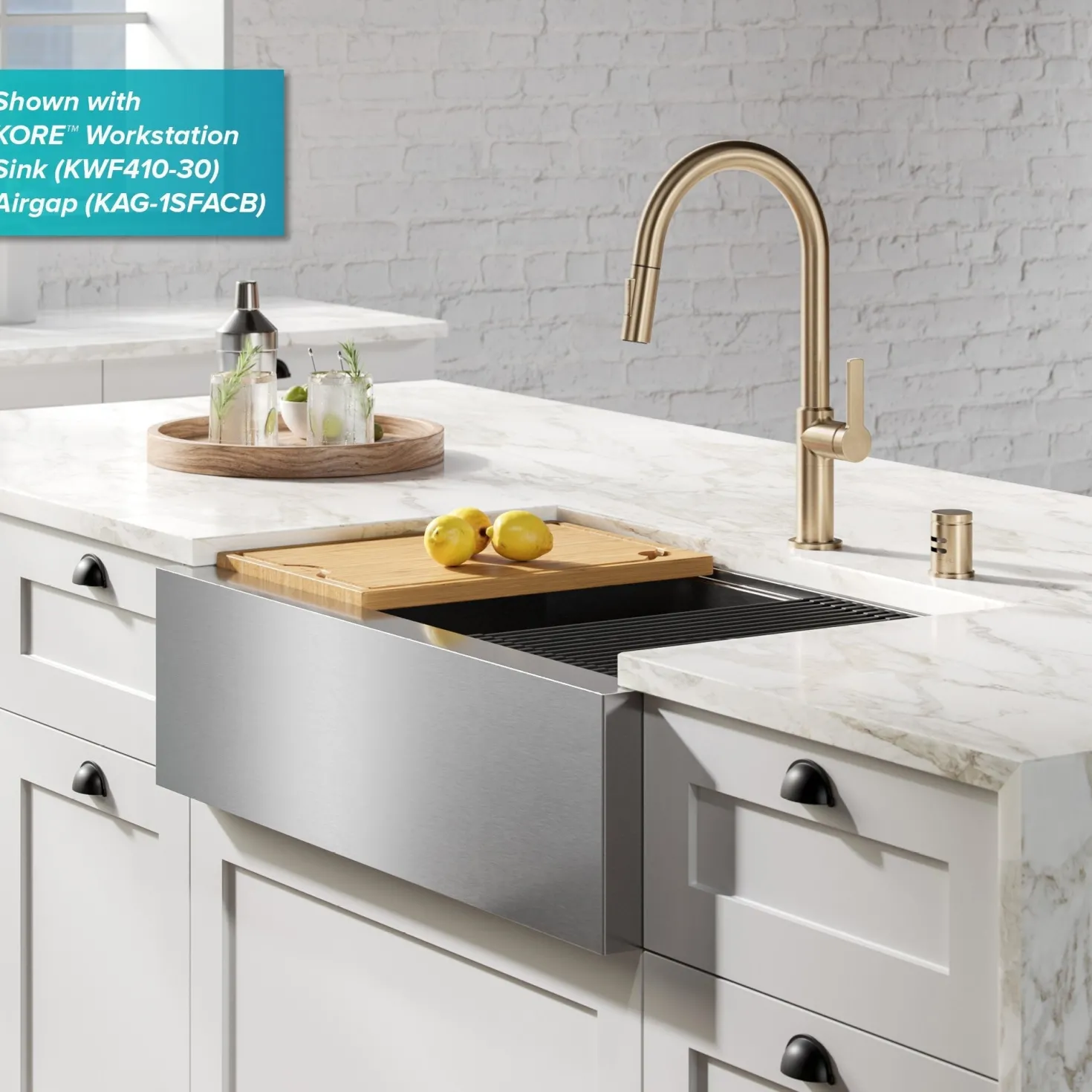 KRAUS Oletto Single Handle Pull-Down Kitchen Faucet in Spot Free Antique Champagne Bronze