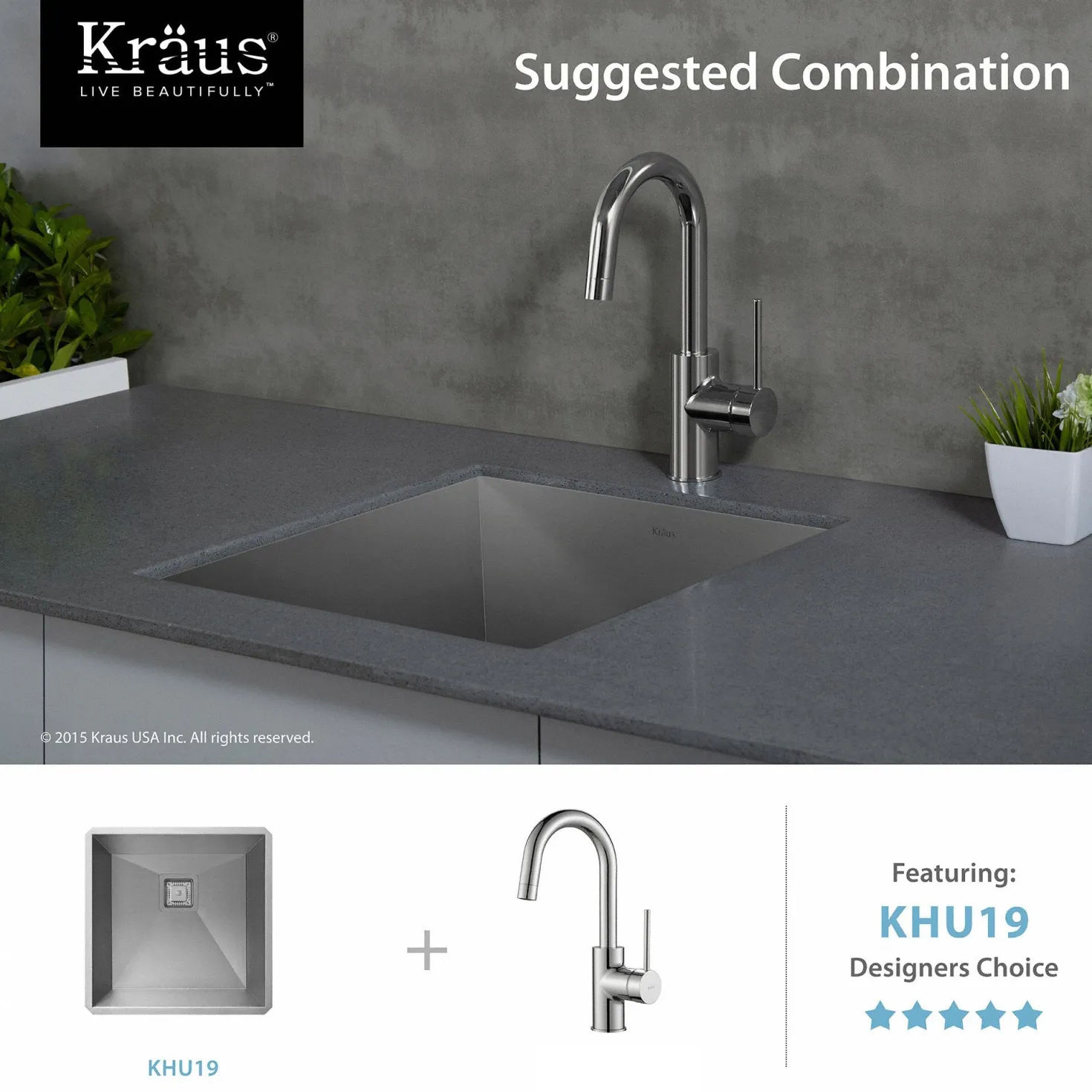 KRAUS Oletto Single Lever Kitchen Bar Faucet in Chrome