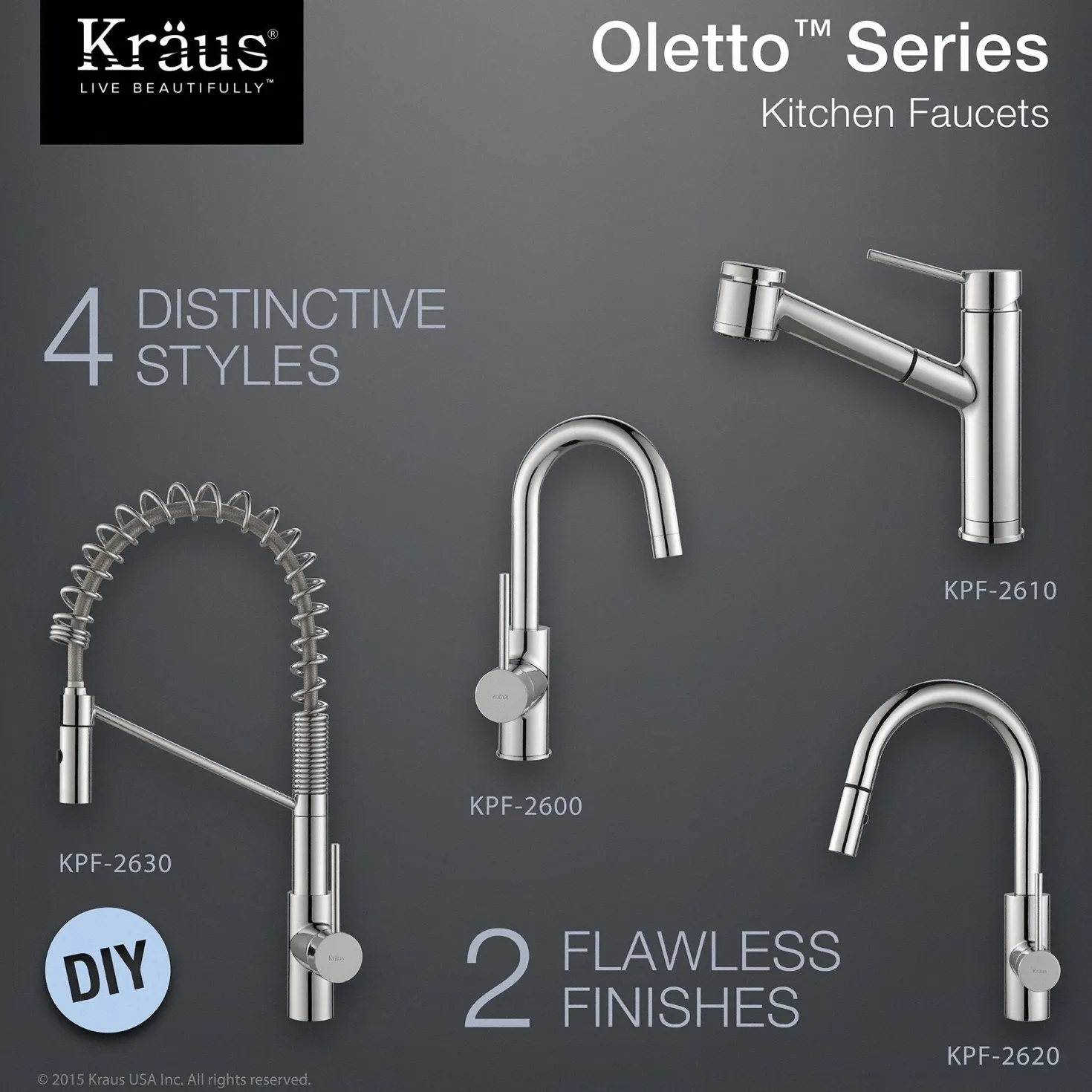 KRAUS Oletto Single Lever Kitchen Bar Faucet in Chrome