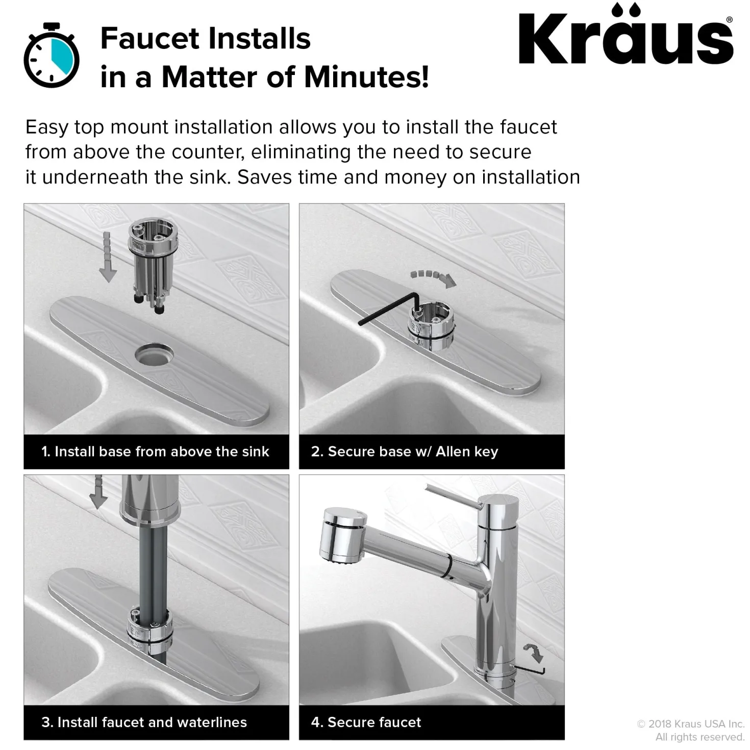 KRAUS Oletto Single Lever Pull Down Kitchen Faucet in Spot Free all-Brite Stainless Steel