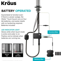 KRAUS Oletto Tall Modern Single-Handle Touch Activated with Pull Down Sprayer in Chrome