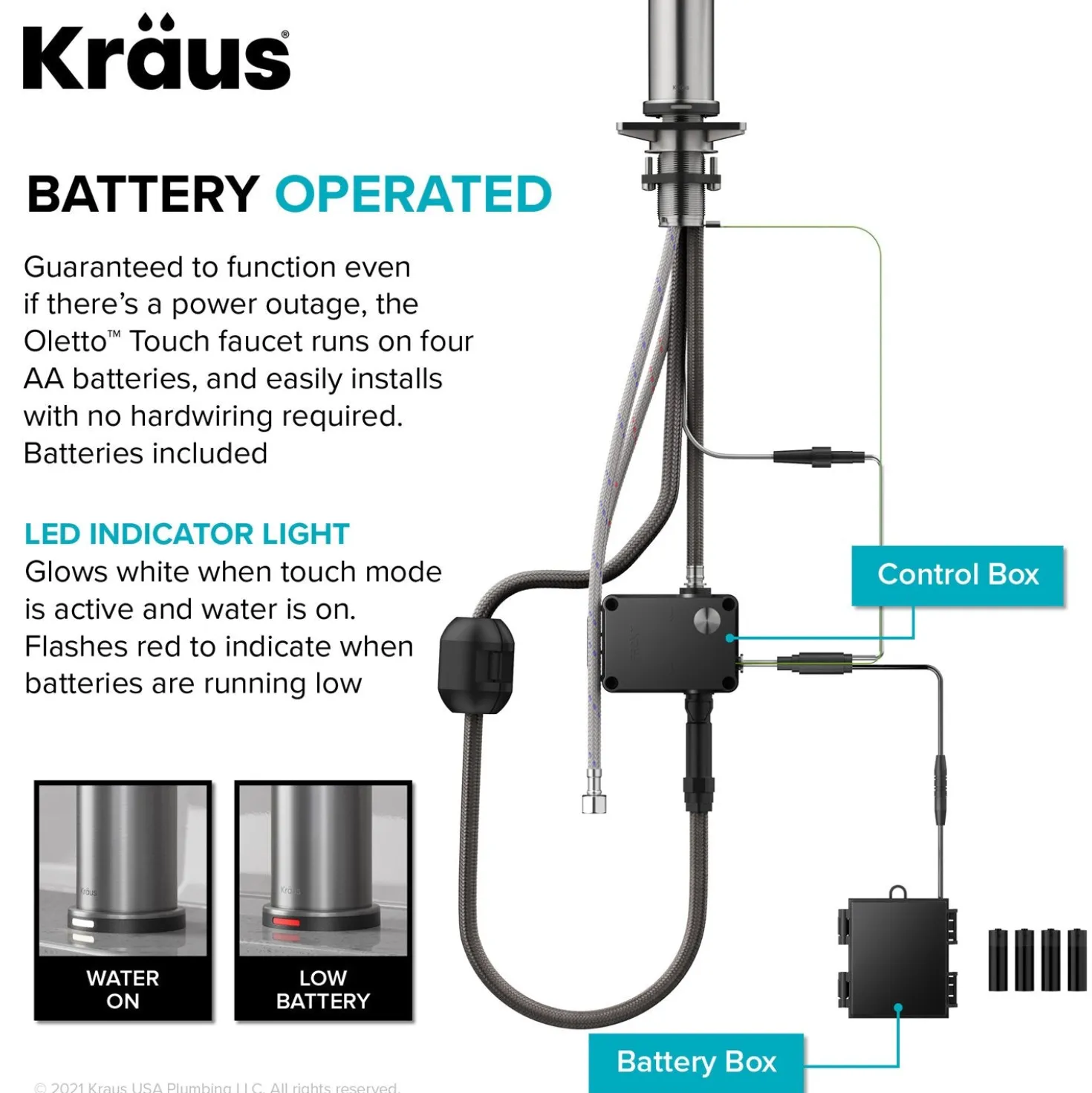 KRAUS Oletto Tall Modern Single-Handle Touch Activated with Pull Down Sprayer in Chrome