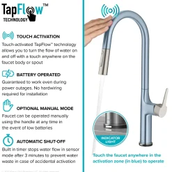 KRAUS Oletto Tall Modern Single-Handle Touch Activated with Pull Down Sprayer in Chrome