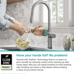 KRAUS Oletto Tall Modern Single-Handle Touch Activated with Pull Down Sprayer in Chrome