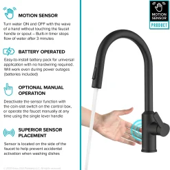 KRAUS Oletto Touchless Pull-Down Kitchen Faucet in Matte Black