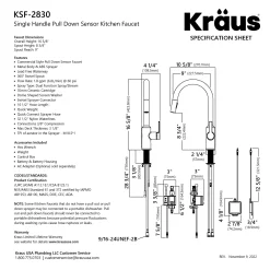 KRAUS Oletto Touchless Pull-Down Kitchen Faucet in Matte Black