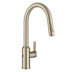 KRAUS Oletto Touchless Pull-Down Kitchen Faucet in Spot-Free Antique Champagne Bronze