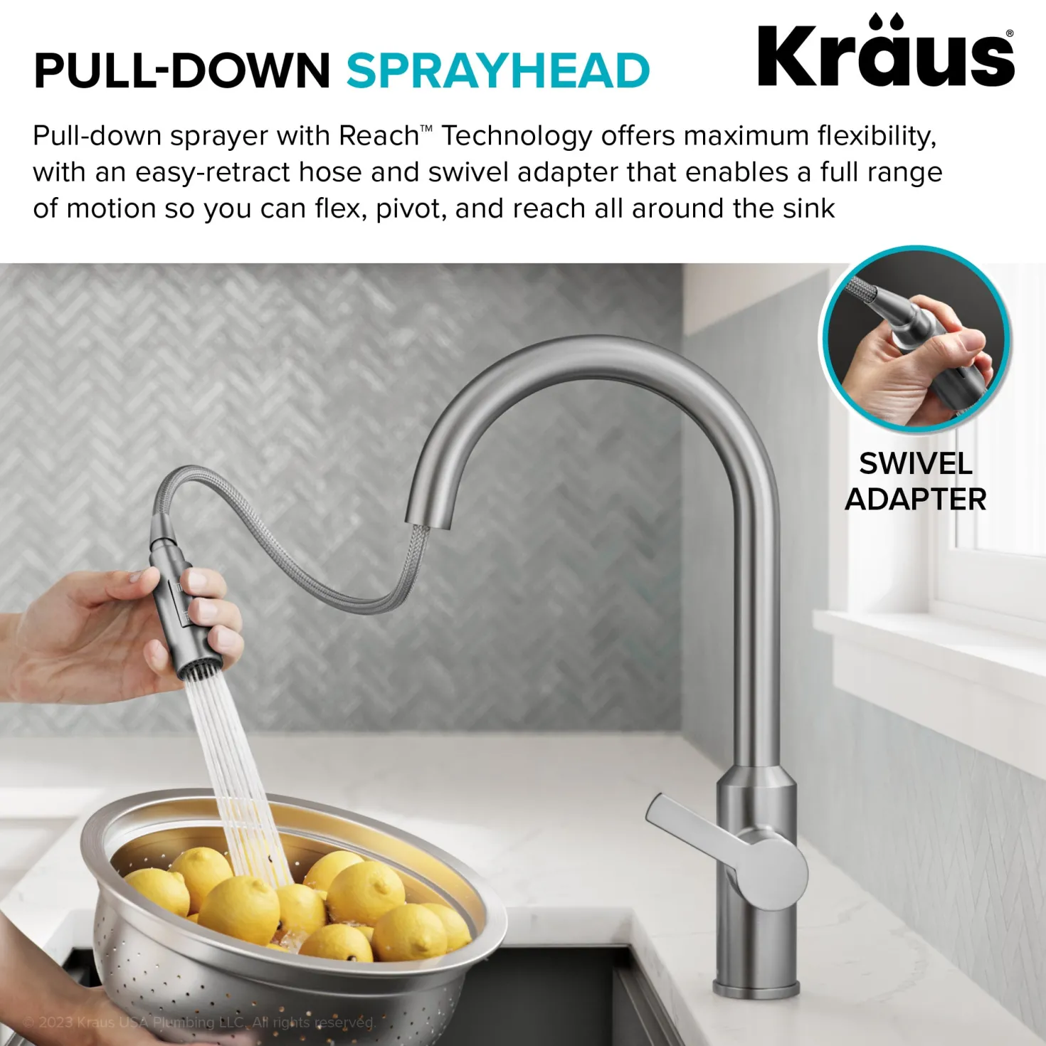KRAUS Oletto Touchless Pull-Down Kitchen Faucet in Spot-Free Antique Champagne Bronze