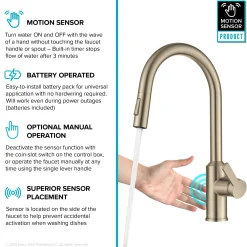 KRAUS Oletto Touchless Pull-Down Kitchen Faucet in Spot-Free Antique Champagne Bronze