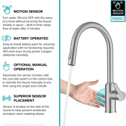 KRAUS Oletto Touchless Pull-Down Kitchen Faucet in Spot-Free Stainless Steel