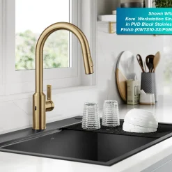 KRAUS Oletto Touchless Pull-Down Kitchen Faucet in Brushed Brass