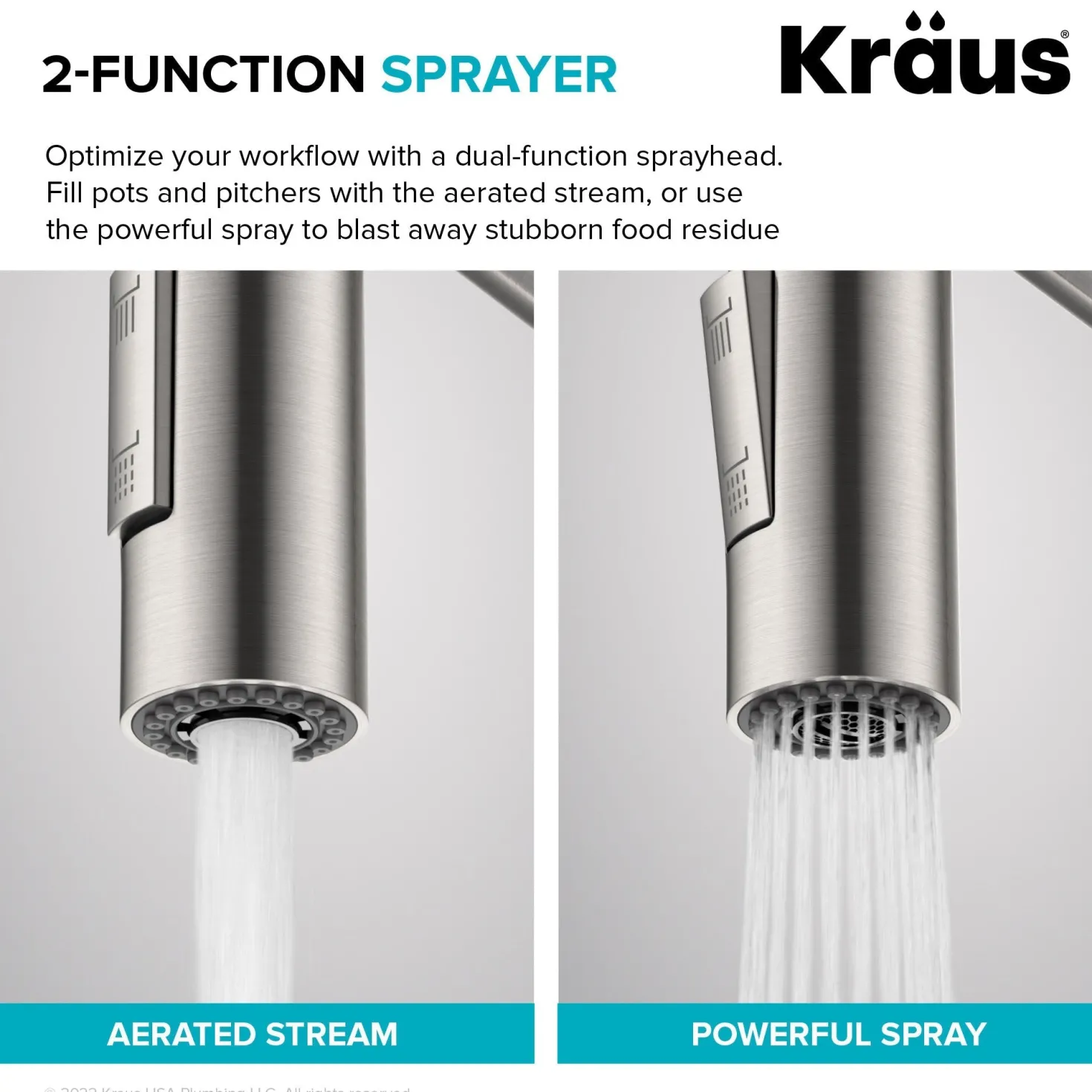 KRAUS Oletto Touchless Pull-Down Single Handle Faucet in Spot Free Stainless Steel