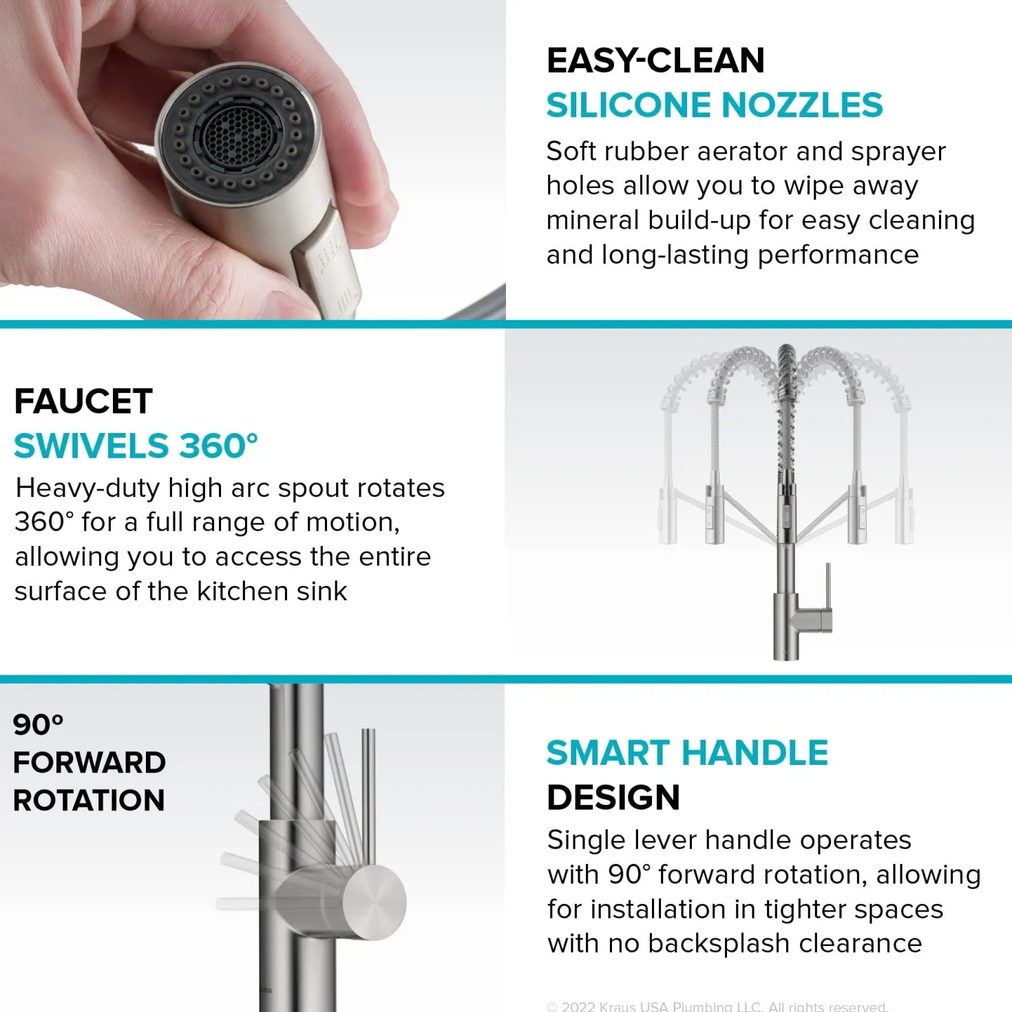 KRAUS Oletto Touchless Pull-Down Single Handle Faucet in Spot Free Stainless Steel