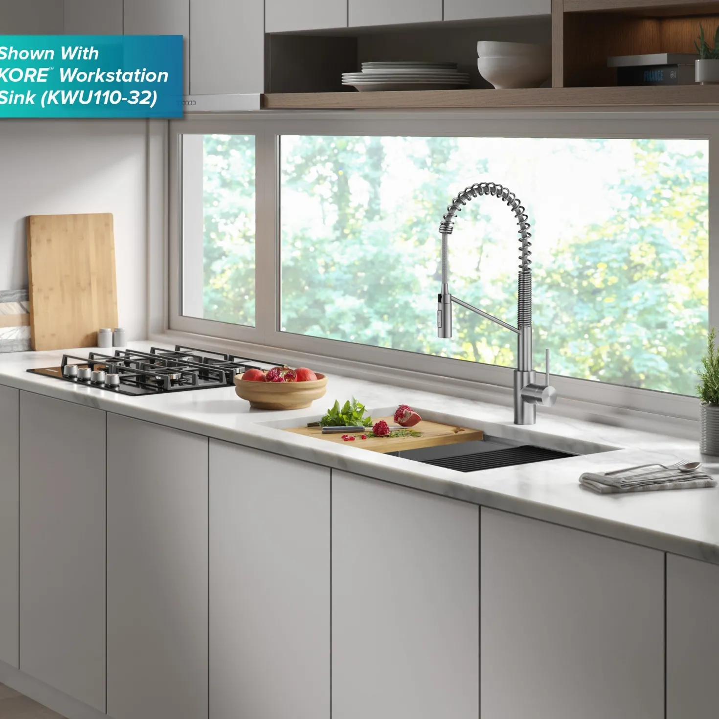 KRAUS Oletto Touchless Pull-Down Single Handle Faucet in Spot Free Stainless Steel