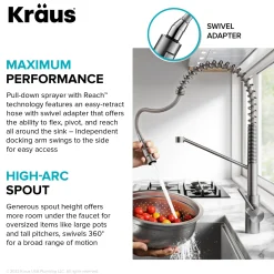 KRAUS Oletto Touchless Pull-Down Single Handle Faucet in Matte Black
