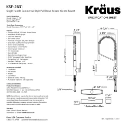 KRAUS Oletto Touchless Pull-Down Single Handle Faucet in Matte Black