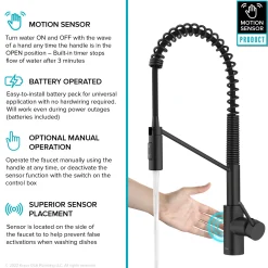 KRAUS Oletto Touchless Pull-Down Single Handle Faucet in Matte Black