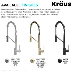 KRAUS Oletto Touchless Pull-Down Single Handle Faucet in Matte Black