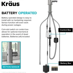 KRAUS Oletto Touchless Pull-Down Single Handle Faucet in Spot Free Antique Champagne Bronze