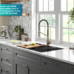 KRAUS Oletto Touchless Pull-Down Single Handle Faucet in Spot Free Antique Champagne Bronze