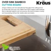 KRAUS Organic Solid Bamboo Cutting Board for Kitchen Sink, 18.5" x 12"