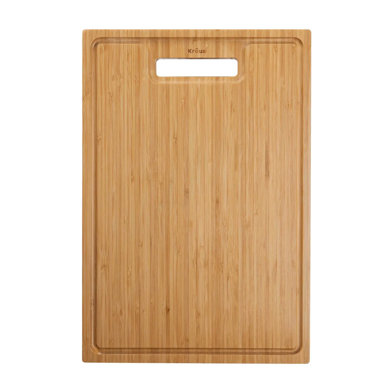 KRAUS Organic Solid Bamboo Cutting Board for Kitchen Sink, 17.5" x 12"