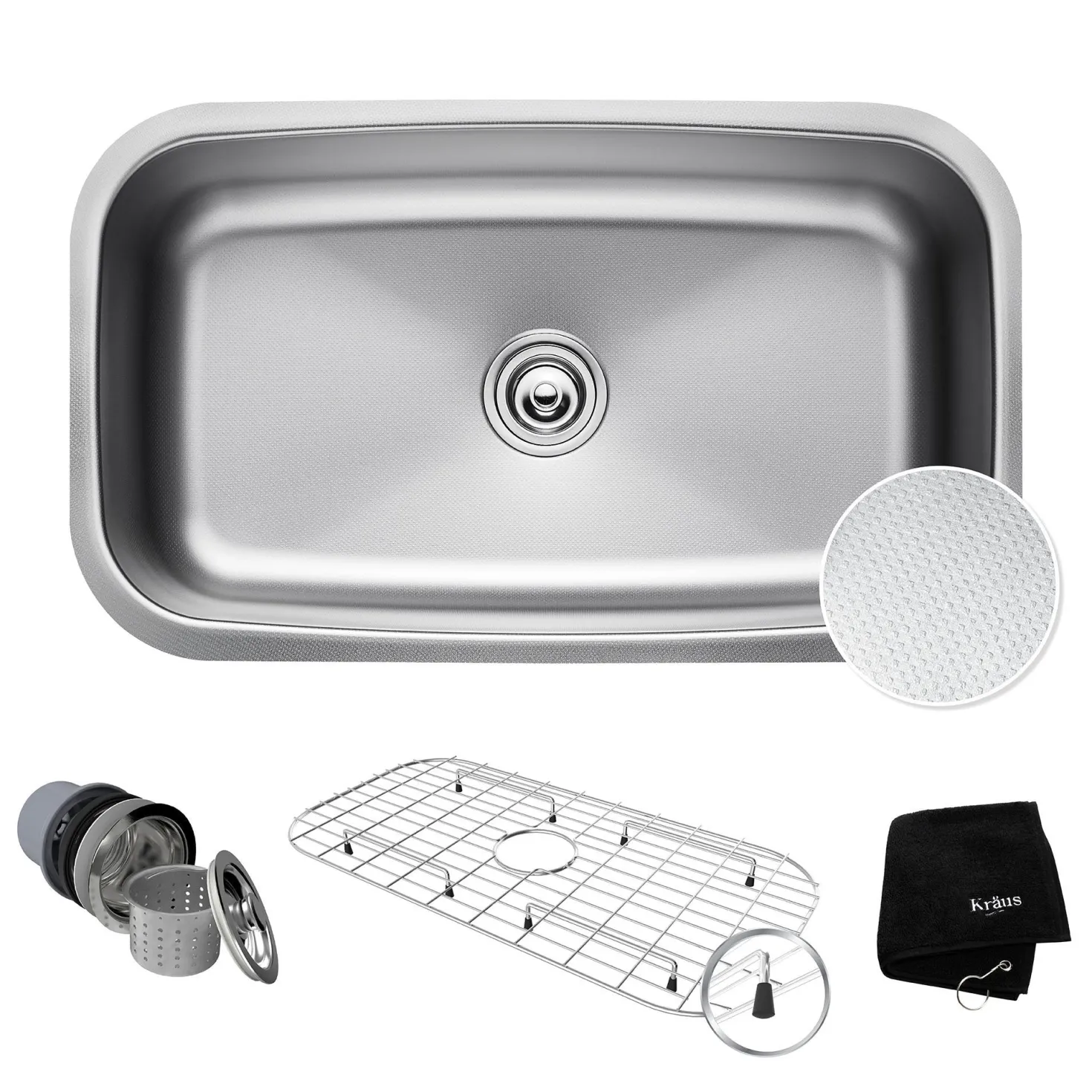 KRAUS Outlast MicroShield 16 Gauge Stainless Steel Undermount Kitchen Sink