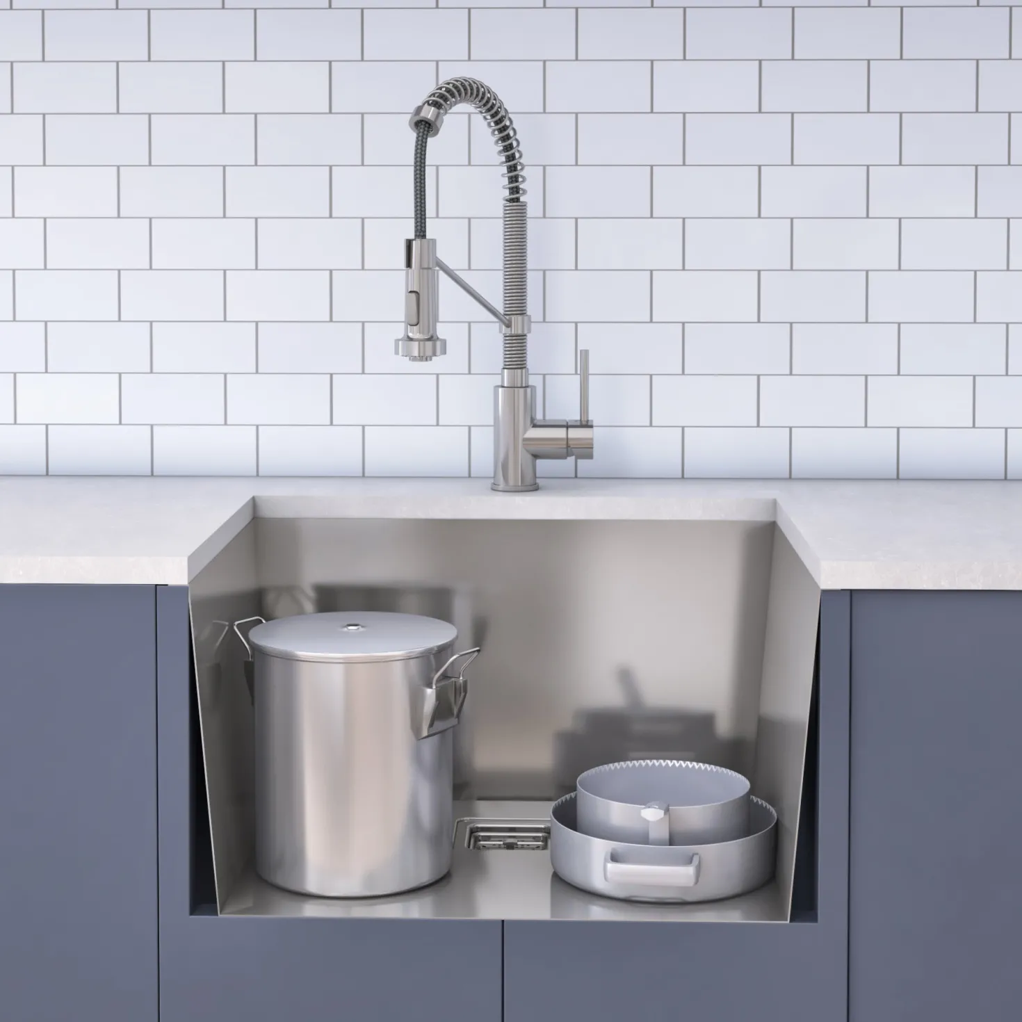 KRAUS Pax Zero-Radius 24" Undermount Single Bowl Stainless Steel Laundry Utility Sink