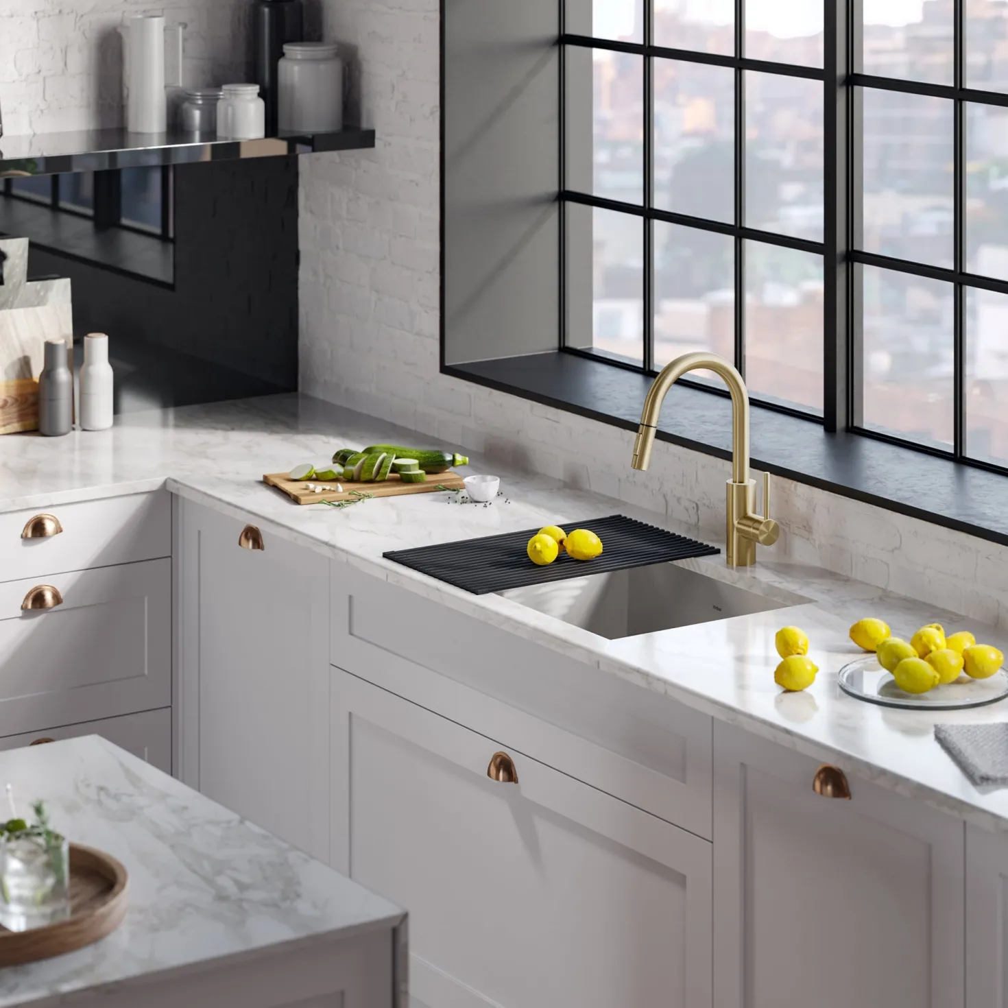 KRAUS Pax Zero-Radius 24" Undermount Single Bowl Stainless Steel Laundry Utility Sink