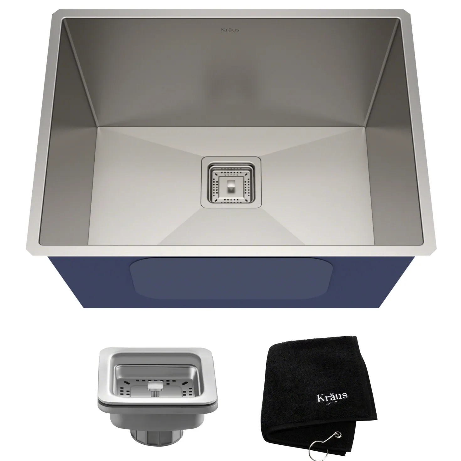 KRAUS Pax Zero-Radius 24" Undermount Single Bowl Stainless Steel Laundry Utility Sink