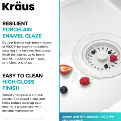 KRAUS Pintura 32" Undermount Porcelain Enameled Steel Kitchen Sink in White