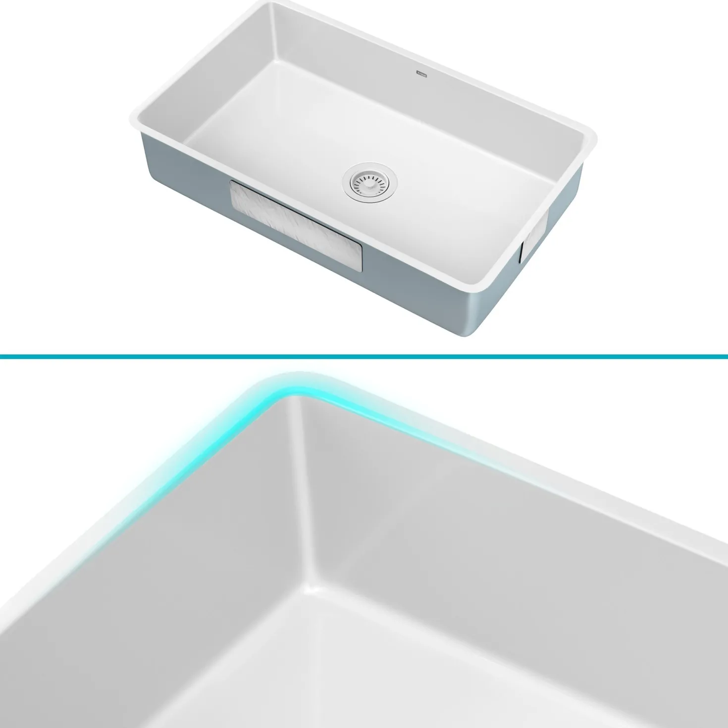 KRAUS Pintura 32" Undermount Porcelain Enameled Steel Kitchen Sink in White