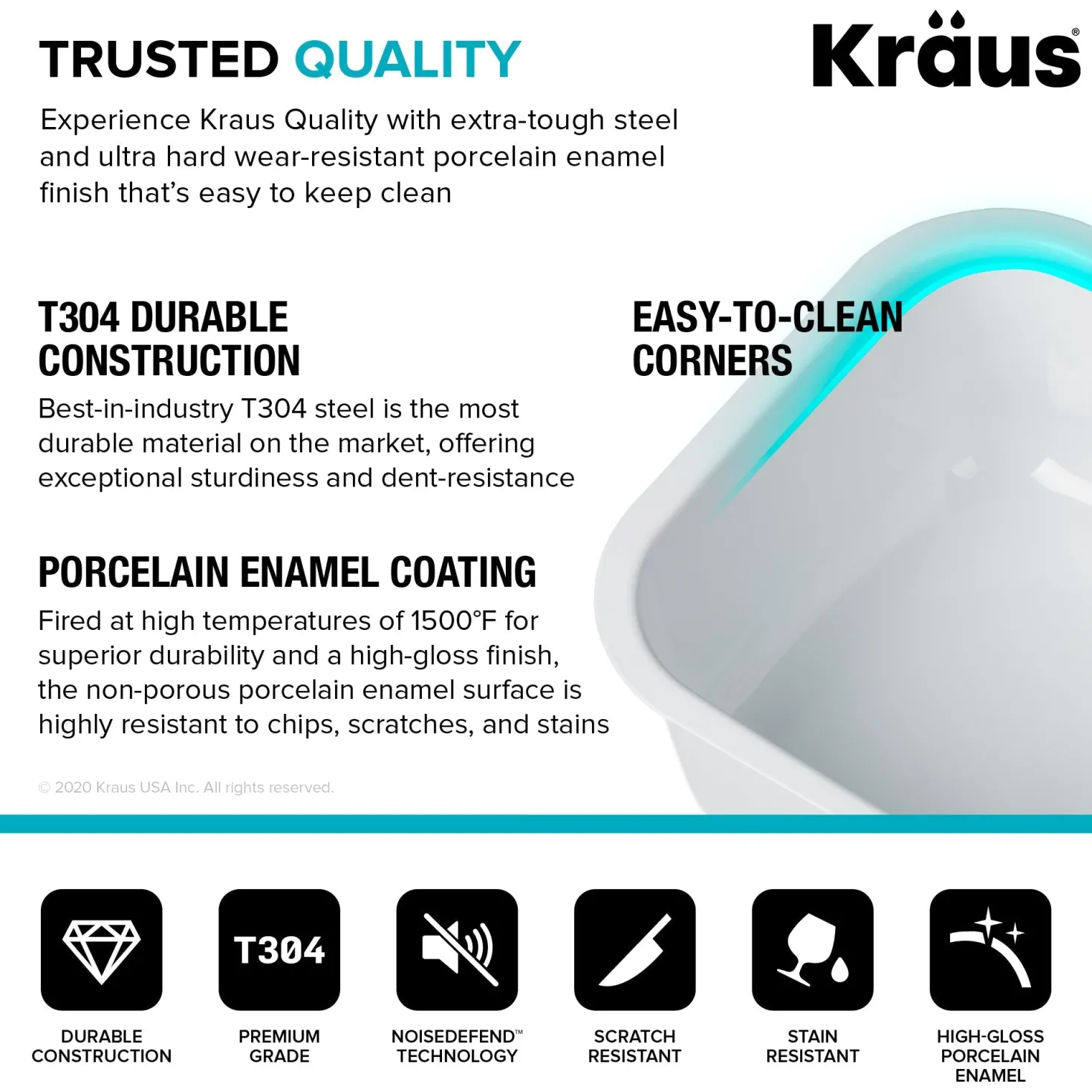KRAUS Pintura 31 1/2" White Enameled Stainless Steel Kitchen Sink
