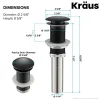 KRAUS Pop-Up Drain for Bathroom Sink in Matte Black