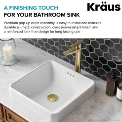 KRAUS Pop-Up Drain for Bathroom Sink in Brushed Gold