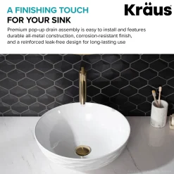 KRAUS Pop-Up Drain for Bathroom Sink in Brushed Gold