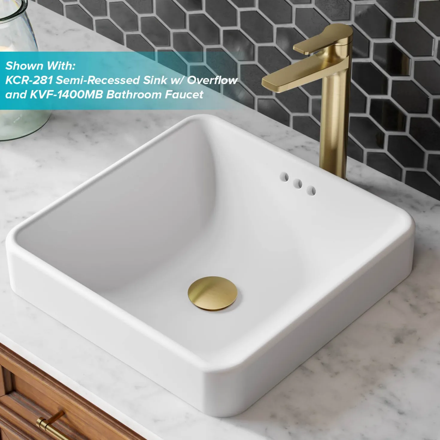 KRAUS Pop-Up Drain for Bathroom Sink in Brushed Gold