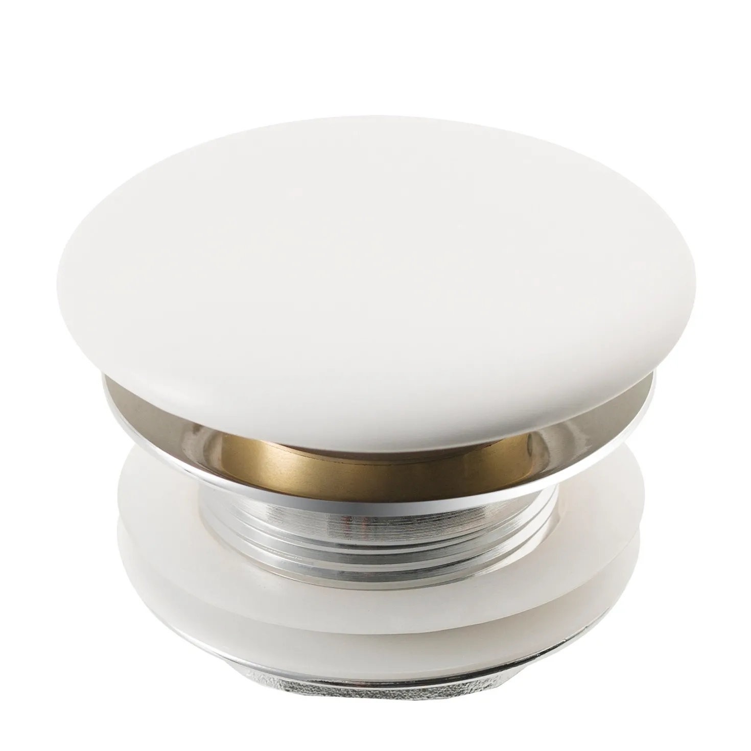 KRAUS Pop-Up Drain with Porcelain Ceramic Top for Bathroom Sink without Overflow, Gloss Grey
